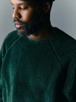 Imogene + Willie ribbed sherpa crew in fern
