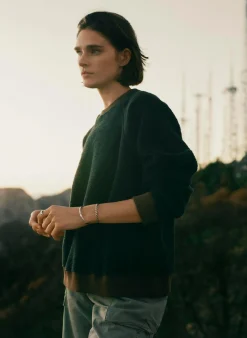 Women Imogene + Willie ribbed sherpa crew in fern