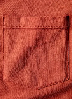 Imogene + Willie rust knit pocket tee
