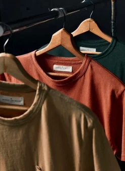 Imogene + Willie rust knit pocket tee