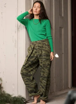 Women Imogene + Willie service trouser in brushstroke camo