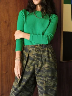 Women Imogene + Willie service trouser in brushstroke camo