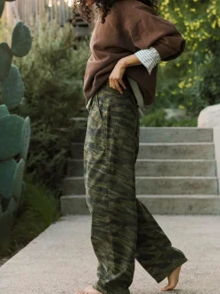 Women Imogene + Willie service trouser in brushstroke camo