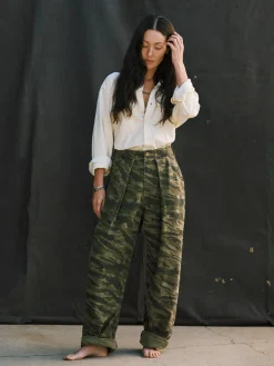Women Imogene + Willie service trouser in brushstroke camo