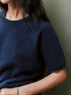 Women Imogene + Willie short sleeve raglan sweatshirt in navy