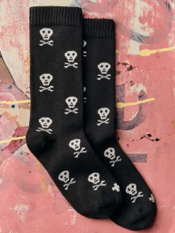 Imogene + Willie skull sock in charcoal