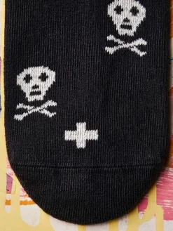 Imogene + Willie skull sock in charcoal