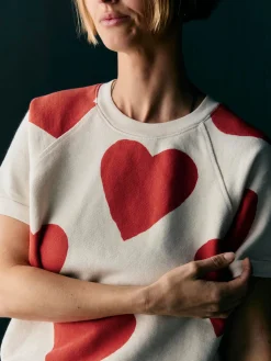 Women Imogene + Willie s/s "hearts all over" raglan sweatshirt