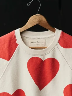 Women Imogene + Willie s/s "hearts all over" raglan sweatshirt