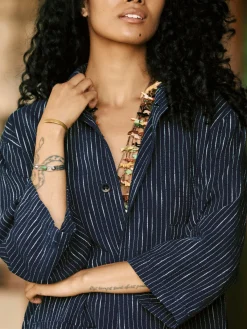 Women Imogene + Willie striped indigo studio jacket