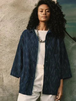 Women Imogene + Willie striped indigo studio jacket