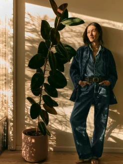 Women Imogene + Willie striped indigo studio jacket