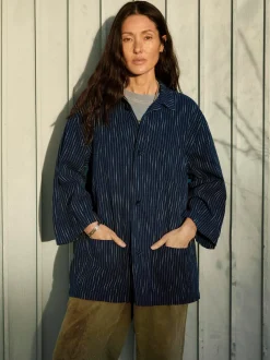 Women Imogene + Willie striped indigo studio jacket