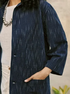Women Imogene + Willie striped indigo studio jacket
