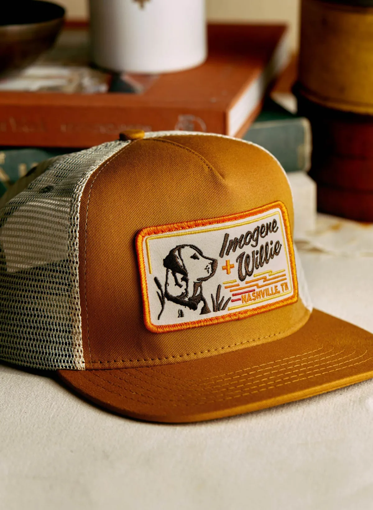 Women Imogene + Willie the "bird dog" trucker in gold
