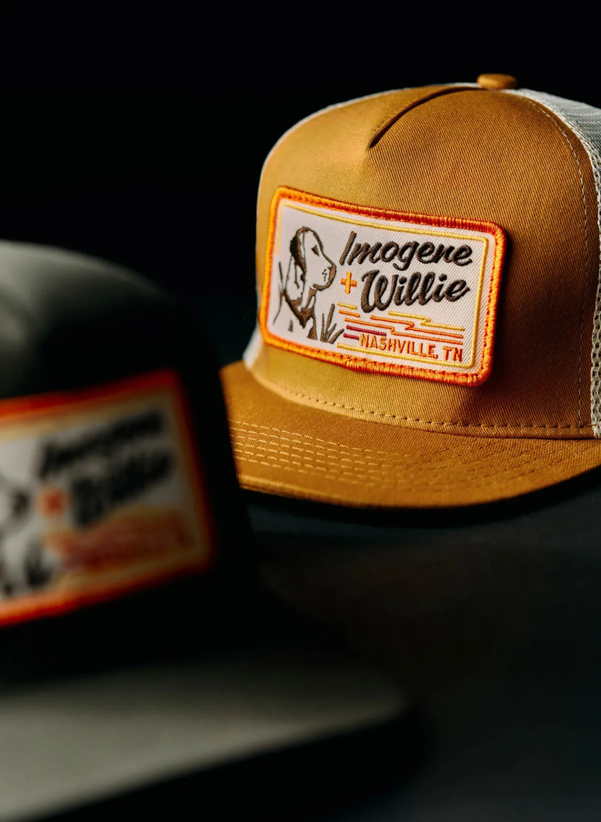 Women Imogene + Willie the "bird dog" trucker in gold