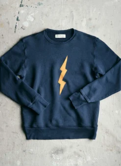 Women Imogene + Willie the "bolt" sweatshirt in faded navy