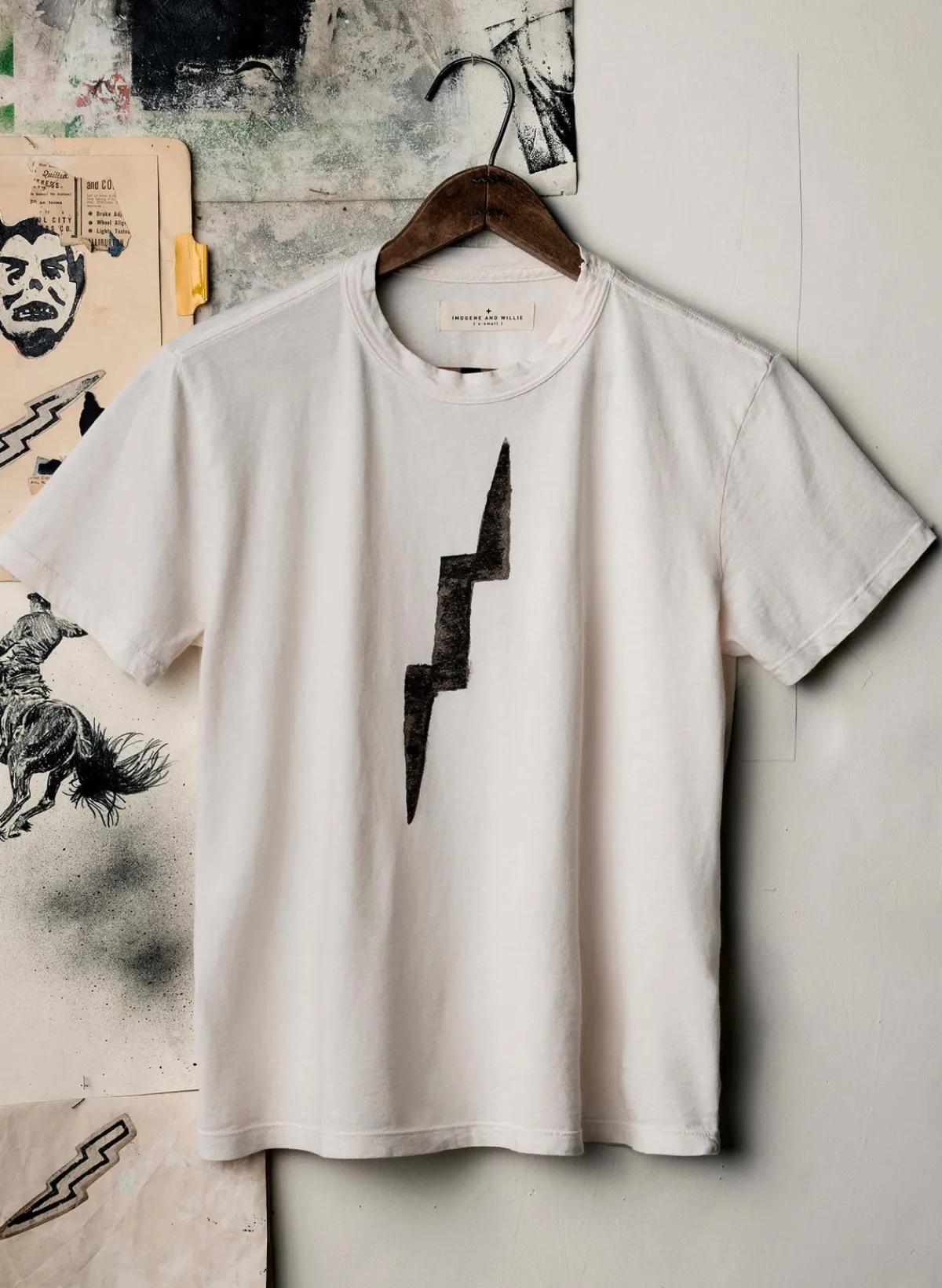 Women Imogene + Willie the "bolt" tee in vintage white