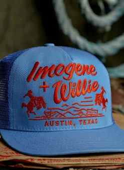 Women Imogene + Willie the "bronco" trucker in blue