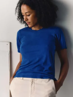 Women Imogene + Willie the cotton hemp tee in blue