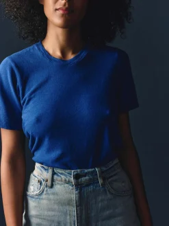 Women Imogene + Willie the cotton hemp tee in blue