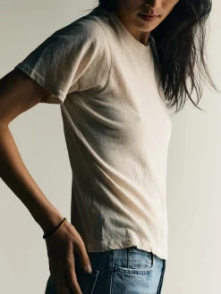 Women Imogene + Willie the cotton hemp tee in vintage white