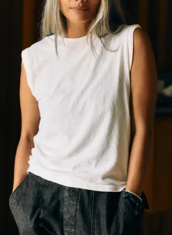 Women Imogene + Willie the cotton muscle tee in vintage white