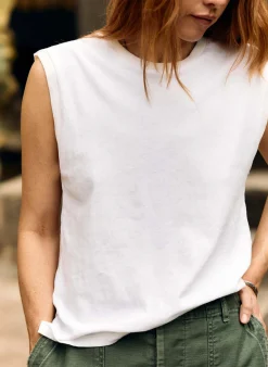 Women Imogene + Willie the cotton muscle tee in vintage white