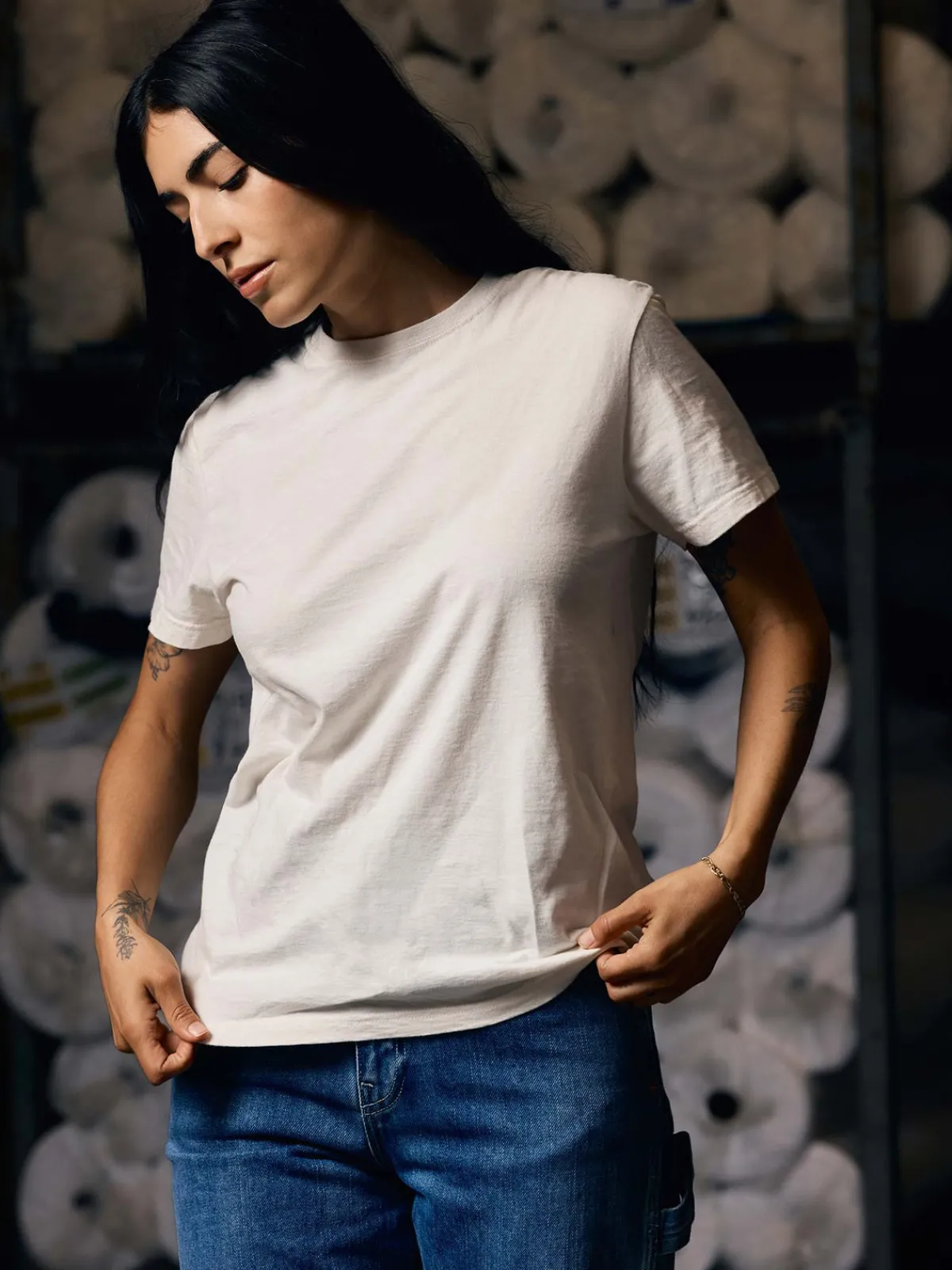 Women Imogene + Willie the cotton project tee in vintage white (2-pack)