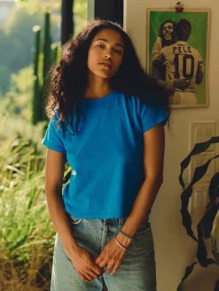 Women Imogene + Willie the drop tee in cerulean