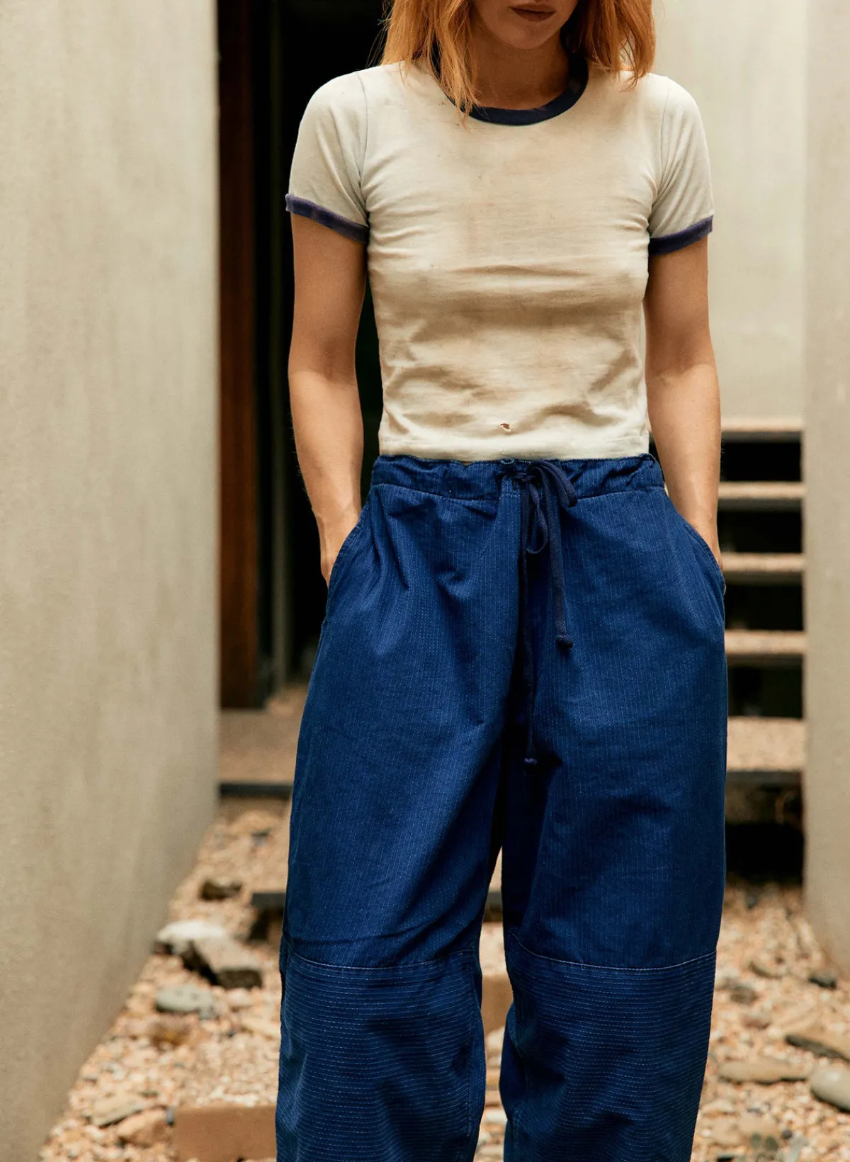 Women Imogene + Willie the flight pant in sashiko indigo