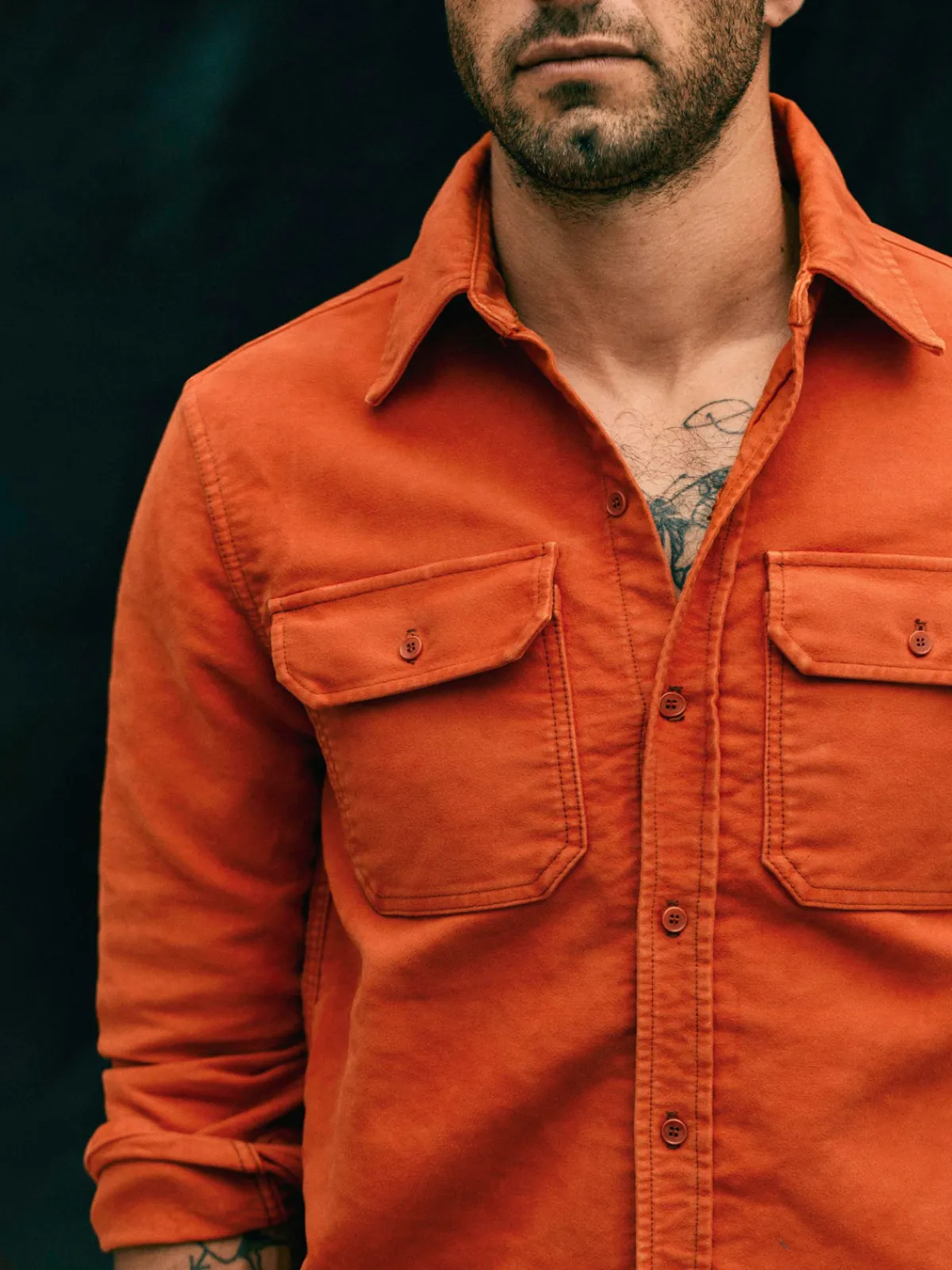 Imogene + Willie the griffin workshirt in orange