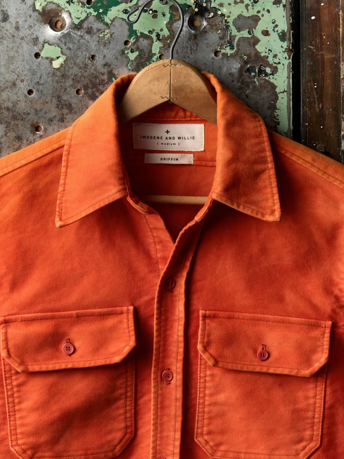 Imogene + Willie the griffin workshirt in orange
