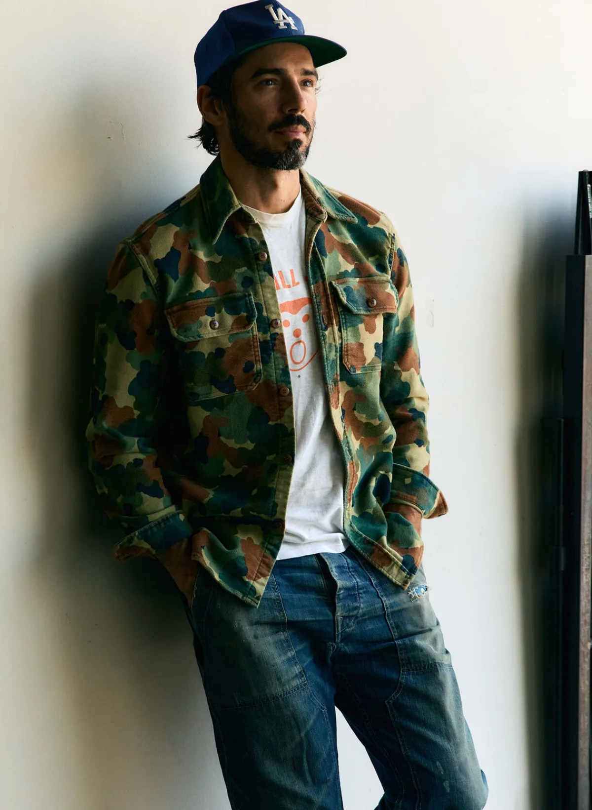 Imogene + Willie the griffin workshirt in painted camo