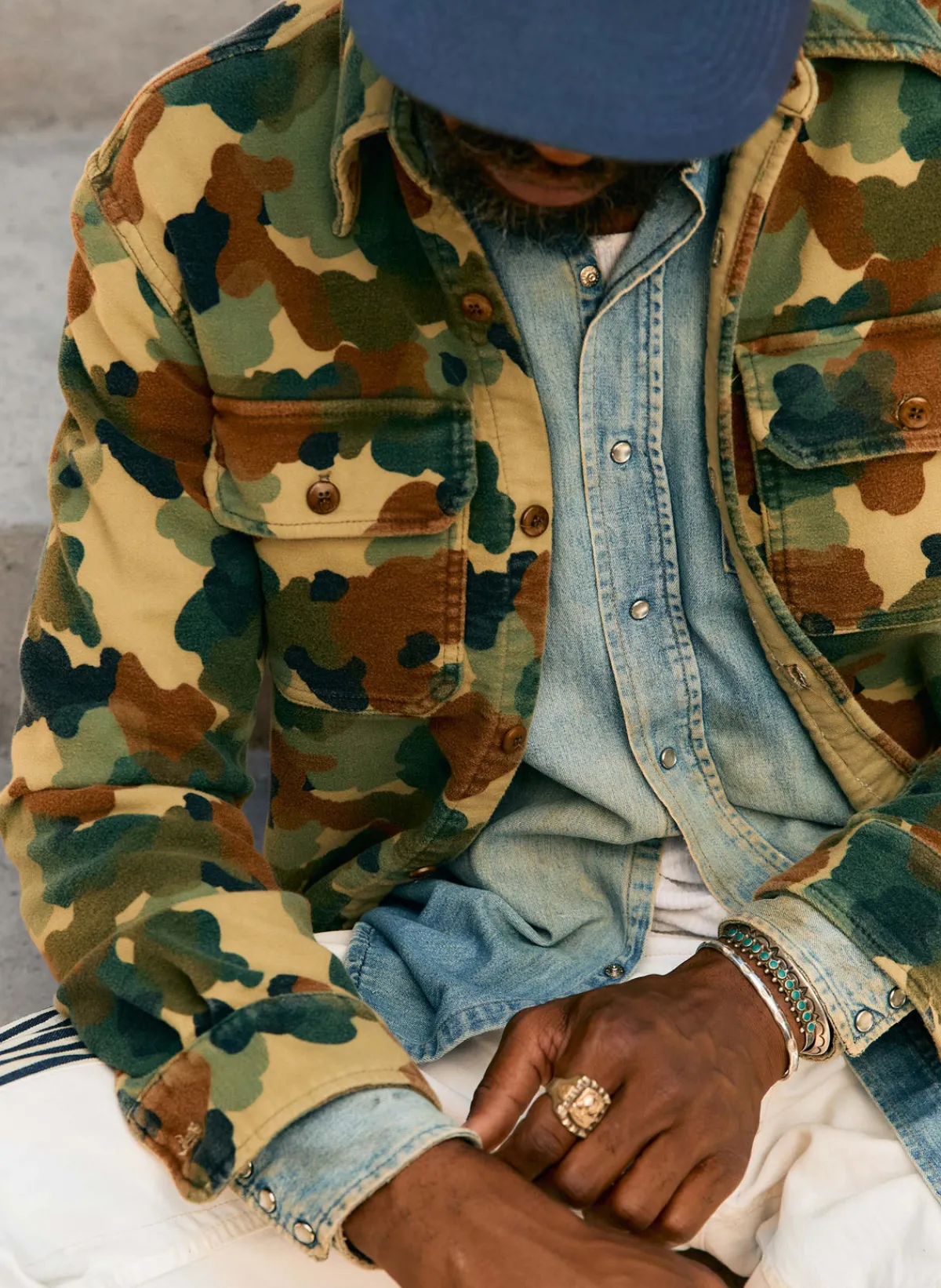 Imogene + Willie the griffin workshirt in painted camo