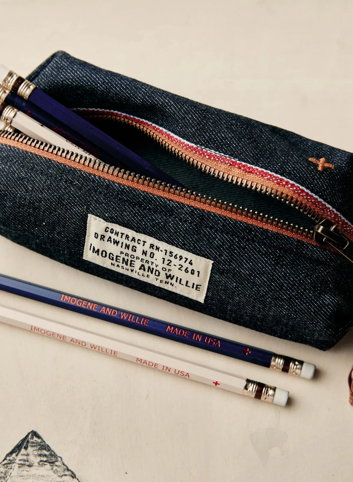 Women Imogene + Willie the i+w selvage pencil bag
