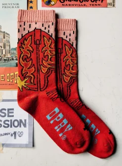 Imogene + Willie the i+w x opry "boot" sock in red