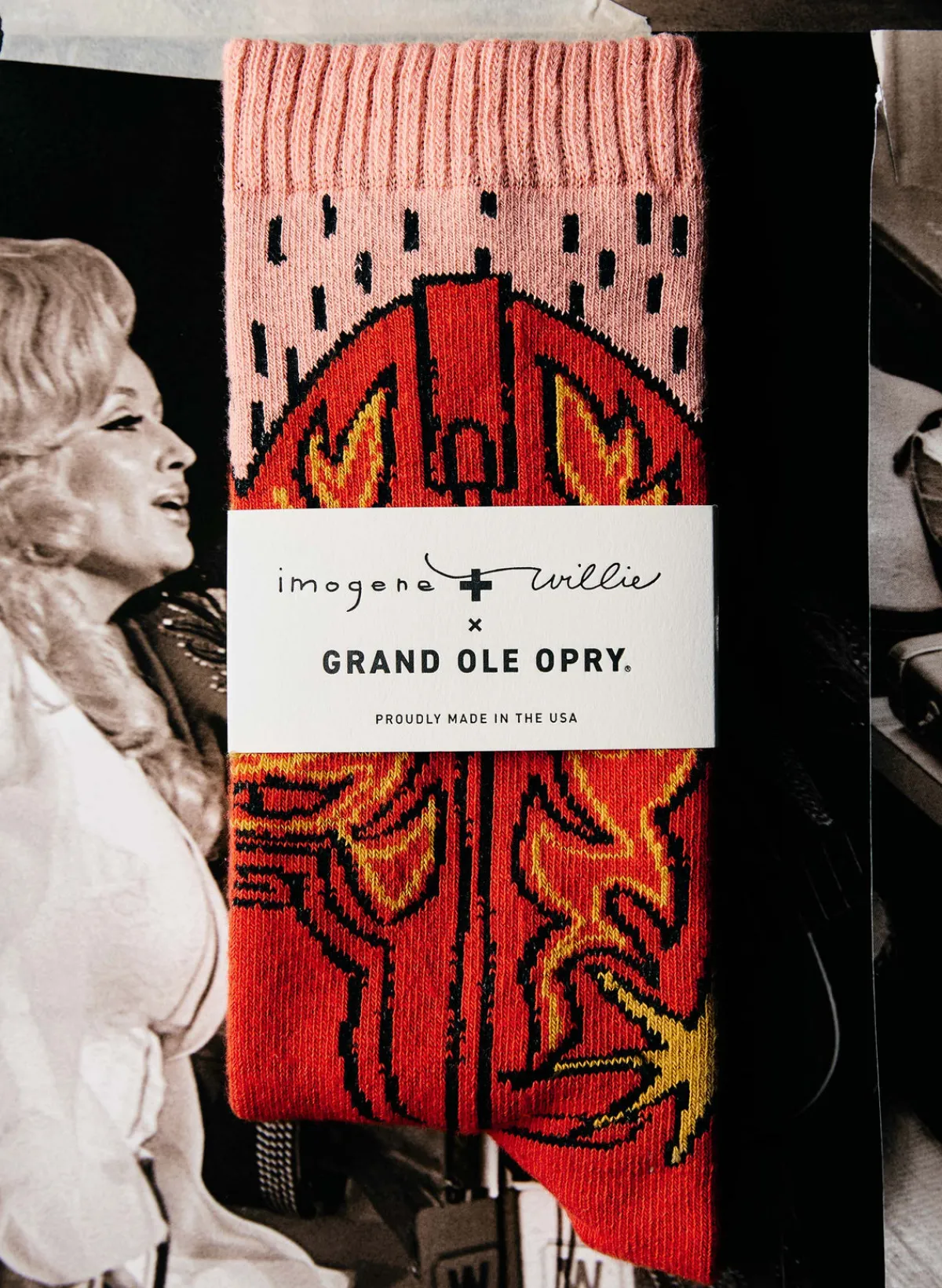 Imogene + Willie the i+w x opry "boot" sock in red