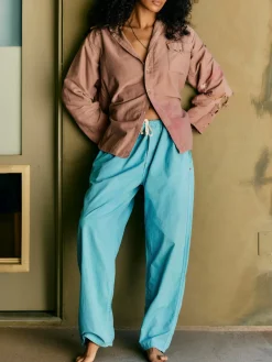 Women Imogene + Willie the lounge pant in aqua poplin