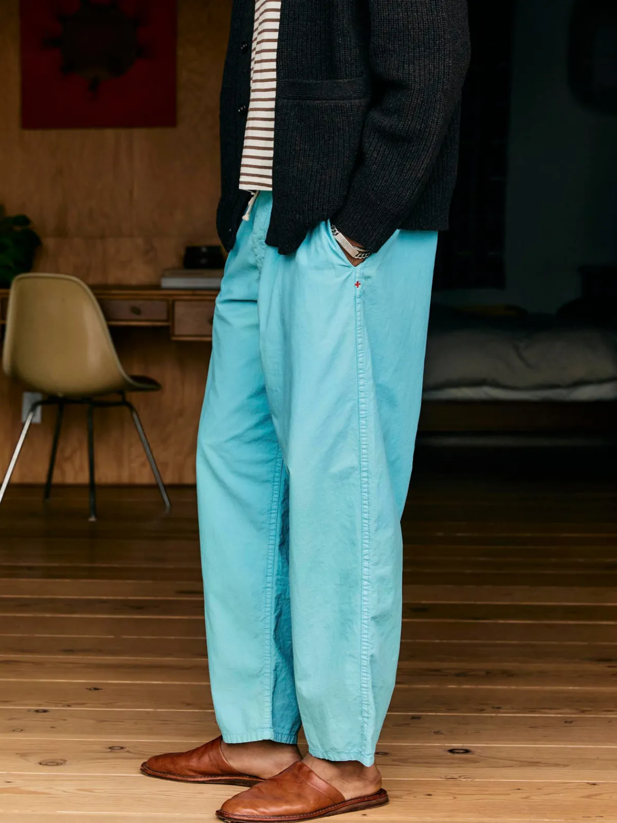 Imogene + Willie the lounge pant in aqua poplin