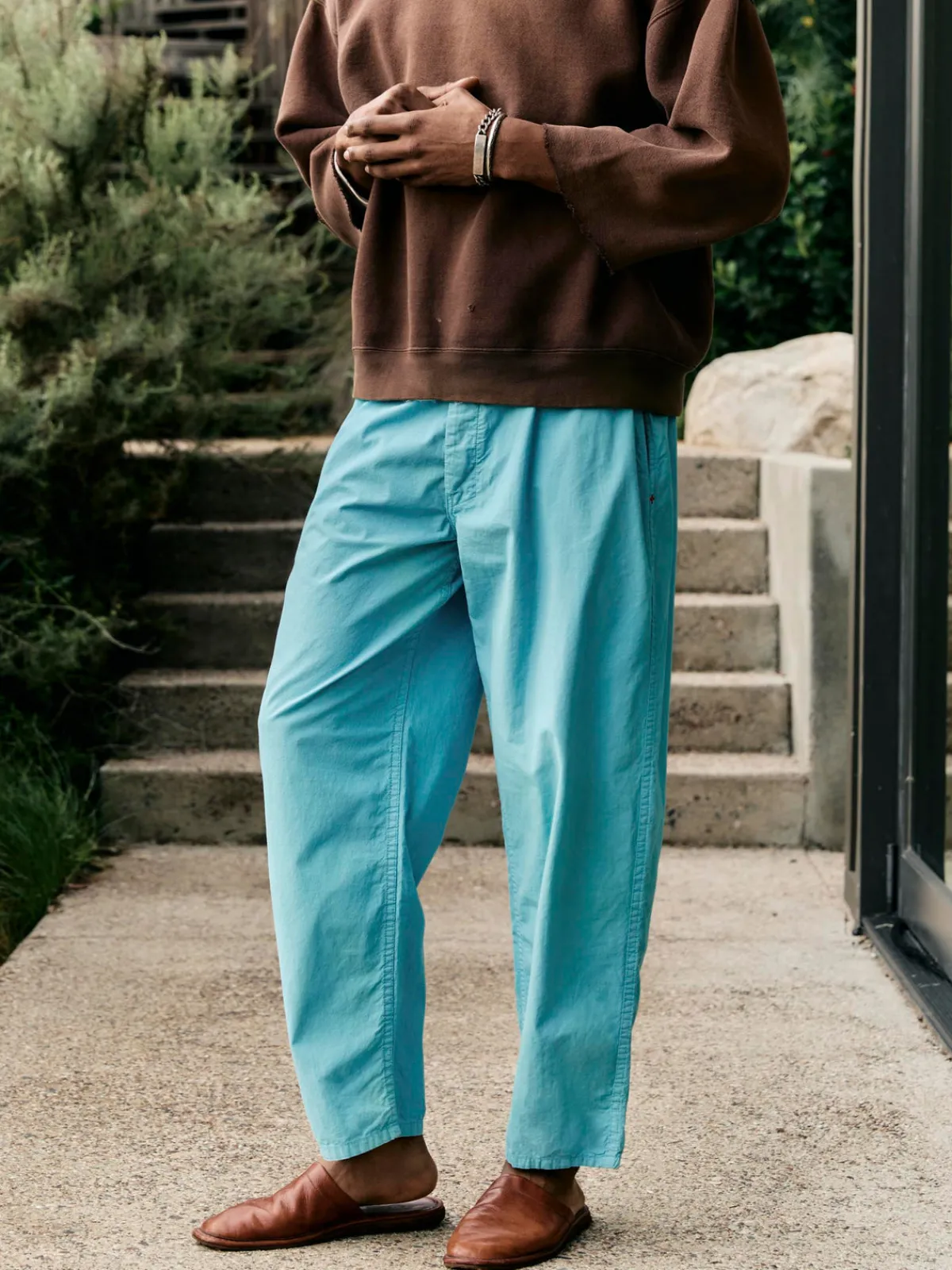 Imogene + Willie the lounge pant in aqua poplin