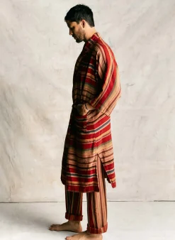 Women Imogene + Willie the ojai robe in coastal stripe
