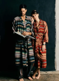 Women Imogene + Willie the ojai robe in coastal stripe
