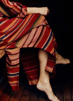 Women Imogene + Willie the ojai robe in coastal stripe