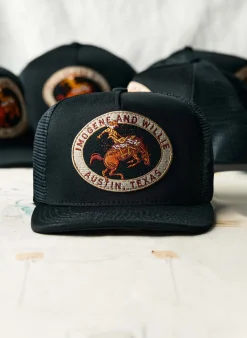 Women Imogene + Willie the "rodeo" trucker