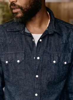 Imogene + Willie the sawtooth pearl snap in indigo nep