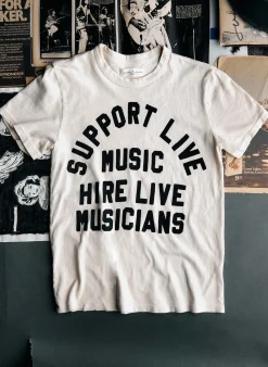 Women Imogene + Willie the "support live music" tee in vintage white