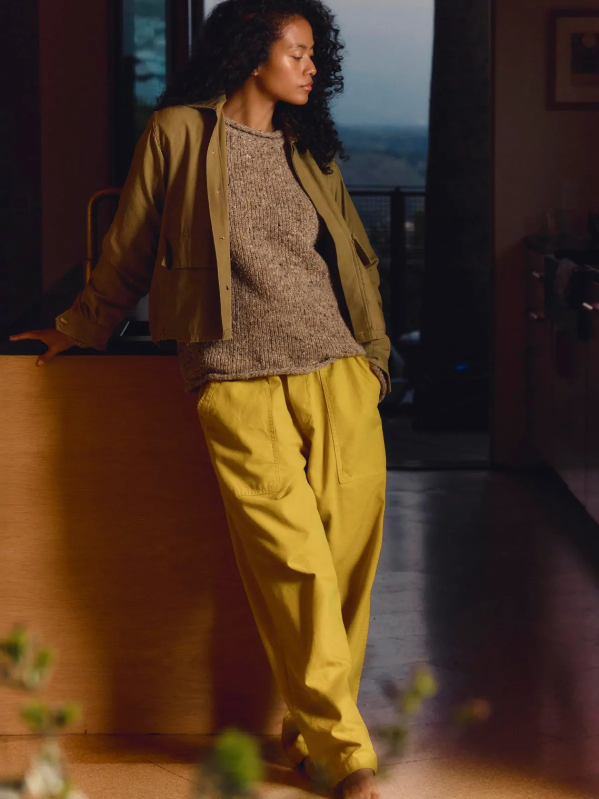 Women Imogene + Willie the ventura chore pant in chartreuse