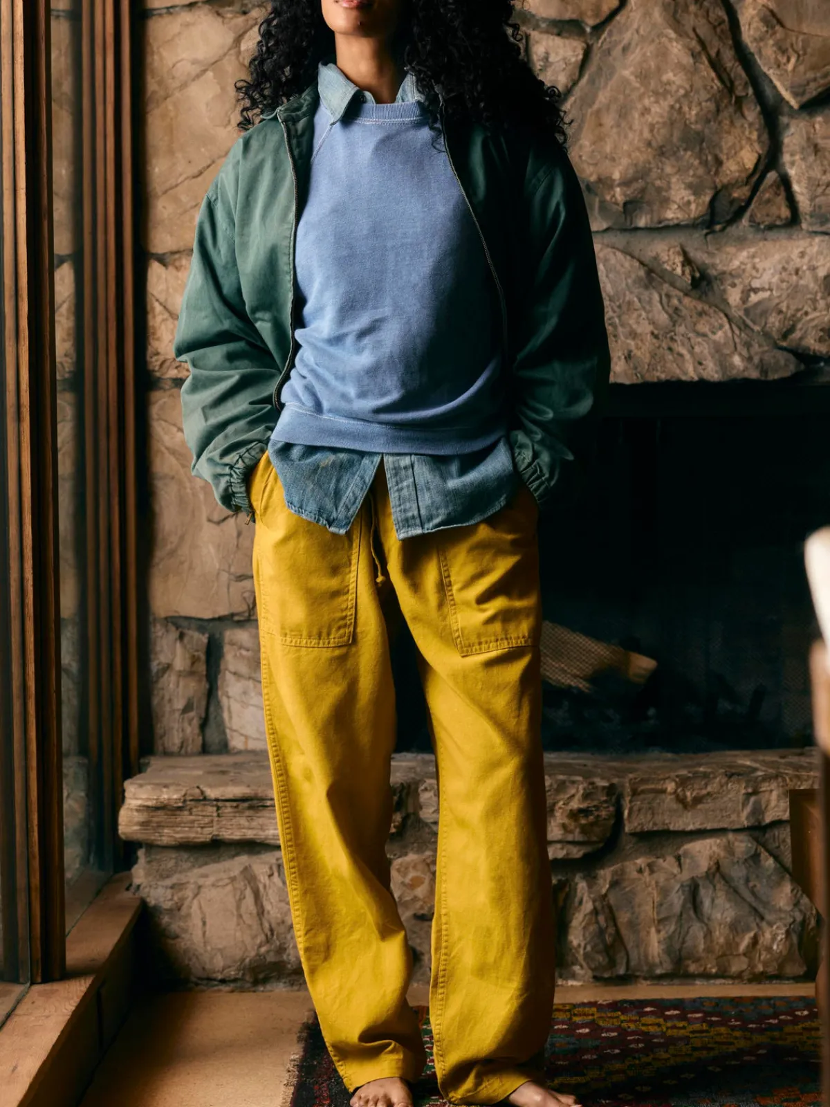 Women Imogene + Willie the ventura chore pant in chartreuse