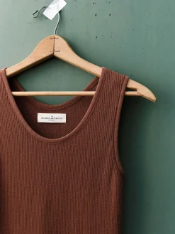Women Imogene + Willie the vintage tank in open knit chestnut